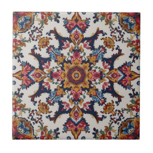 Azulejo De Cerâmica Padrão Turco Oriental Persa Antigo Vintage