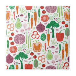 Azulejo De Cerâmica Padrão Vegetal Divertido