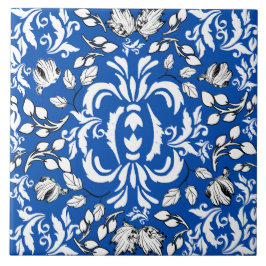 Azulejo De Cerâmica Padrão vegetativo elegante William Morris cobalto 