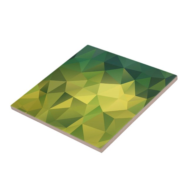 Azulejo De Cerâmica Padrão verde amarelo (Lateral)