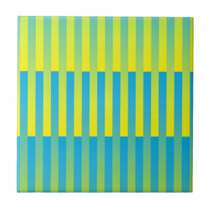 Azulejo De Cerâmica Padrão verde amarelo azul riscado