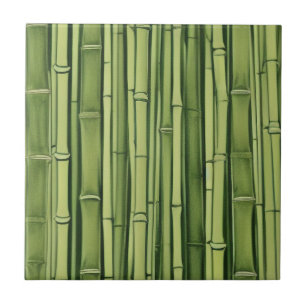 Azulejo De Cerâmica padrão verde de bambo natural asia ja