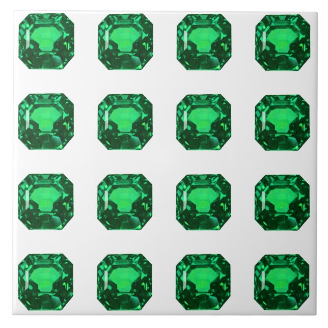 Azulejo De Cerâmica Padrão Verde Emerald (Frente)