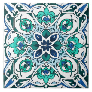 Azulejo De Cerâmica Padrão Verde Rustic Ornamentado