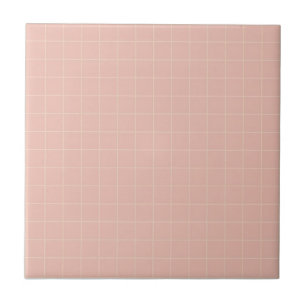 Azulejo De Cerâmica Padrão Verificado de Pastel Pink e Amarelo Pálido
