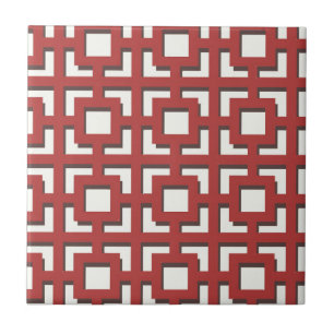 Azulejo De Cerâmica Padrão Vermelho