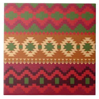 Azulejo De Cerâmica padrão vermelho do sudoeste - arte abstrato ociden
