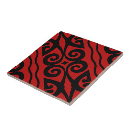 Azulejo De Cerâmica Padrão Vermelho Moderno