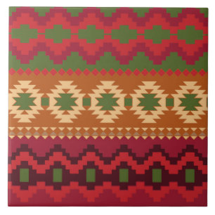 Azulejo De Cerâmica padrão vermelho sudoeste - arte abstrato ocidenta