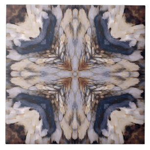 Azulejo De Cerâmica Padrão Vintage abstrato em branco, bege, azul