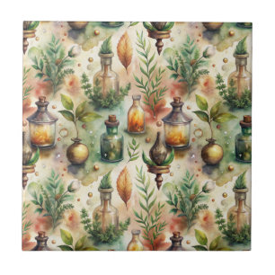 Azulejo De Cerâmica Padrão Vintage de Garrafas Apóticas (1)