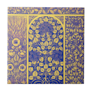 Azulejo De Cerâmica Padrão Vintage Decorative Botanical Art Nouveau