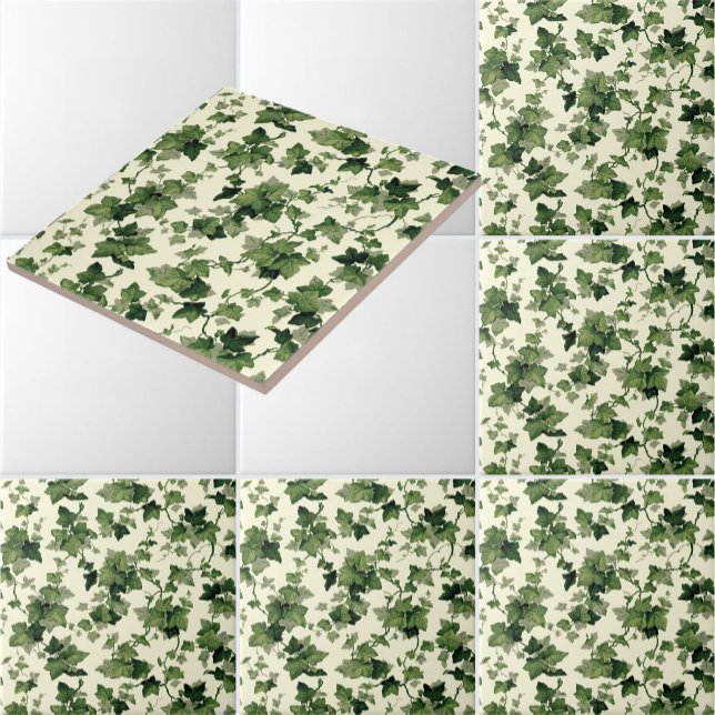 Azulejo De Cerâmica Padrão Vintage Ivy (Criador carregado)