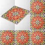 Azulejo De Cerâmica Padrão Vintage Victorian Era 1870<br><div class="desc">Esta é uma impressão de um padrão de azulejo da era vitoriana,  melhorada digitalmente,  derivada de uma publicação antiga de 1870. Você pode personalizar a cor de fundo.</div>