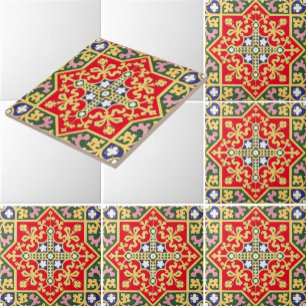 Azulejo De Cerâmica Padrão Vintage Victorian Era 1870