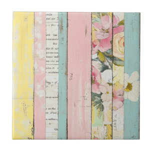 Azulejo De Cerâmica Padrão Vintage Watercolor Floral Abstrato (19)