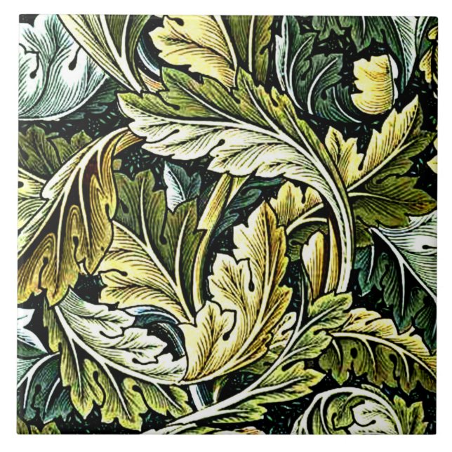 Azulejo De Cerâmica Padrão William Morris, Acanthus (Frente)