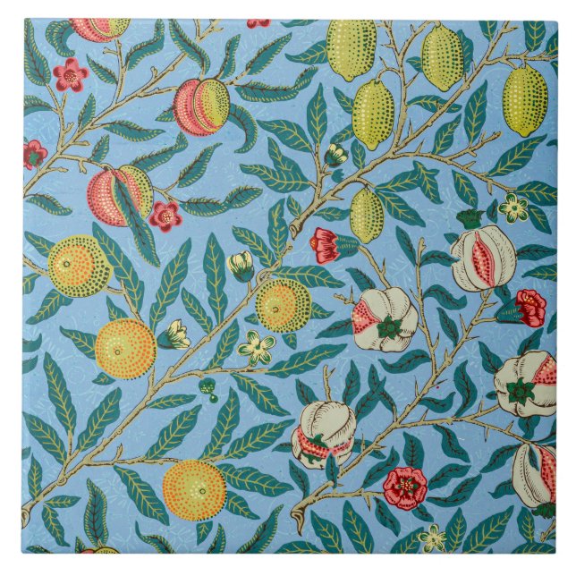 Azulejo De Cerâmica Padrão William Morris, Fruta (Frente)
