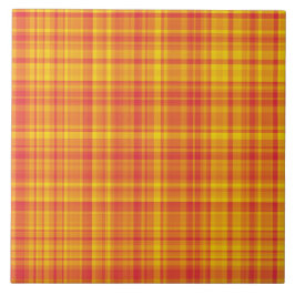 Azulejo De Cerâmica Padrão Xadrez Amarelo Laranja