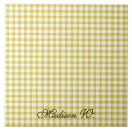 Azulejo De Cerâmica Padrão Xadrez Amarelo Quente Fofo