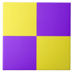 Azulejo De Cerâmica Padrão Xadrez Amarelo Roxo