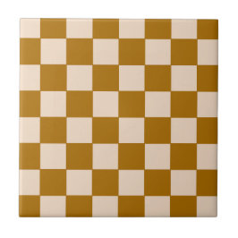 Azulejo De Cerâmica Padrão Xadrez Bege Quente