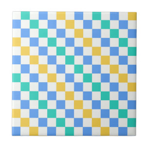 Azulejo De Cerâmica Padrão xadrez diagonal para dia de praia