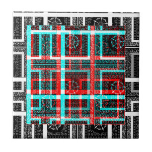 Azulejo De Cerâmica Padrão Xadrez Geométrico Labirinto Quadrado Colori