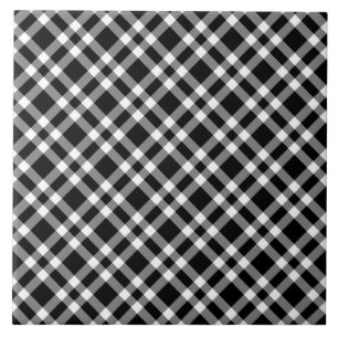 Azulejo De Cerâmica Padrão Xadrez Preto Branco