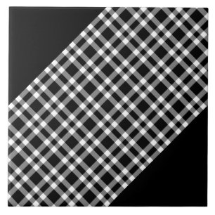 Azulejo De Cerâmica Padrão Xadrez Preto Branco
