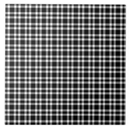 Azulejo De Cerâmica Padrão Xadrez Preto Branco