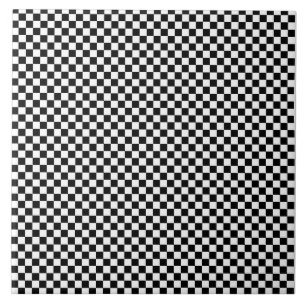 Azulejo De Cerâmica Padrão xadrez preto e branco