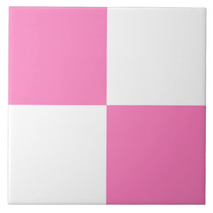 Azulejo De Cerâmica Padrão Xadrez Rosa Branco
