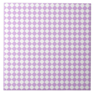 Azulejo De Cerâmica Padrão Xadrez Roxo e Branco