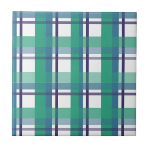 Azulejo De Cerâmica Padrão Xadrez Verde e Roxo