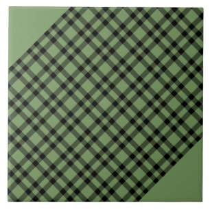 Azulejo De Cerâmica Padrão Xadrez Verde Preto