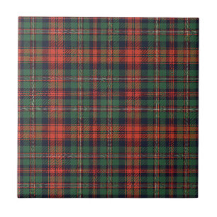 Azulejo De Cerâmica Padrão Xadrez Vermelho e Verde Clássico Escocês