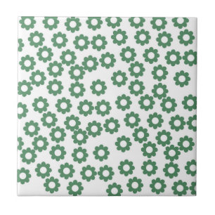 Azulejo De Cerâmica Padrão Y2K da Flor Verde