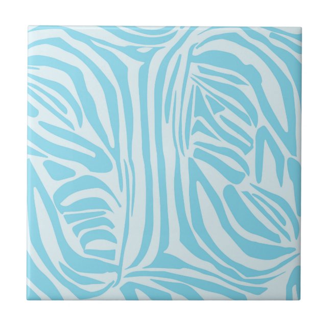 Azulejo De Cerâmica Padrão Zebra Azul (Frente)