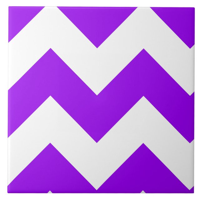 Azulejo De Cerâmica Padrão Zigzag Roxo (Frente)