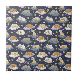 Azulejo De Cerâmica Padrinhos Adormecidos Noite Estrelada - Padrão de 