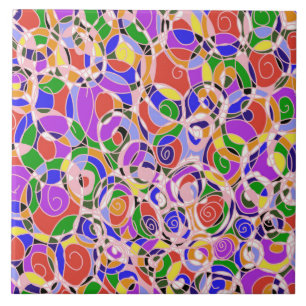 Azulejo De Cerâmica Padrões Abstratos Giratórios Pastel