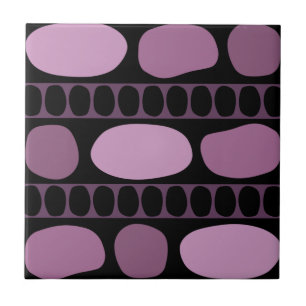Azulejo De Cerâmica Padrões de Arte Tribal Black Mauve
