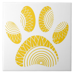 Azulejo De Cerâmica Padrões de girassol Pata de cão Imprimir Design