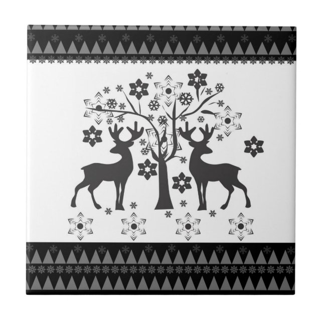 Azulejo De Cerâmica Padrões de Natal (Frente)