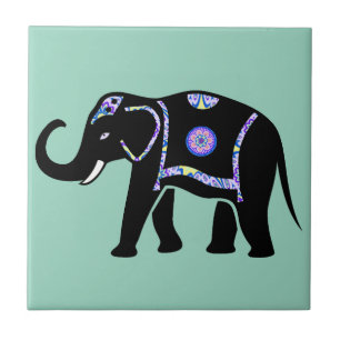 Azulejo De Cerâmica Padrões Decorativos Abstratos de Elefante
