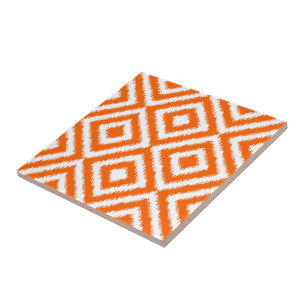 Azulejo De Cerâmica Padrões do mosaico do Ikat Diamond Laranja Hip