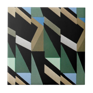 Azulejo De Cerâmica Padrões do triângulo do diamante com a arte retrô