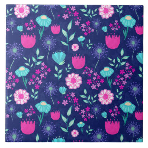 Azulejo De Cerâmica Padrões florais bonitos