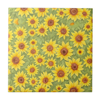 Azulejo De Cerâmica Padrões Florais Flores De Girassol